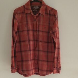 REI COOP Burnt Orange Earth Tones Flannel Shirt Women's Medium